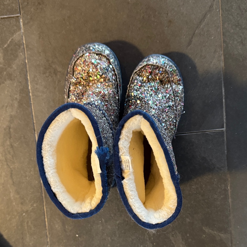 Jcrew size 1 Sparkly Glitter Boots with Fleece Lining